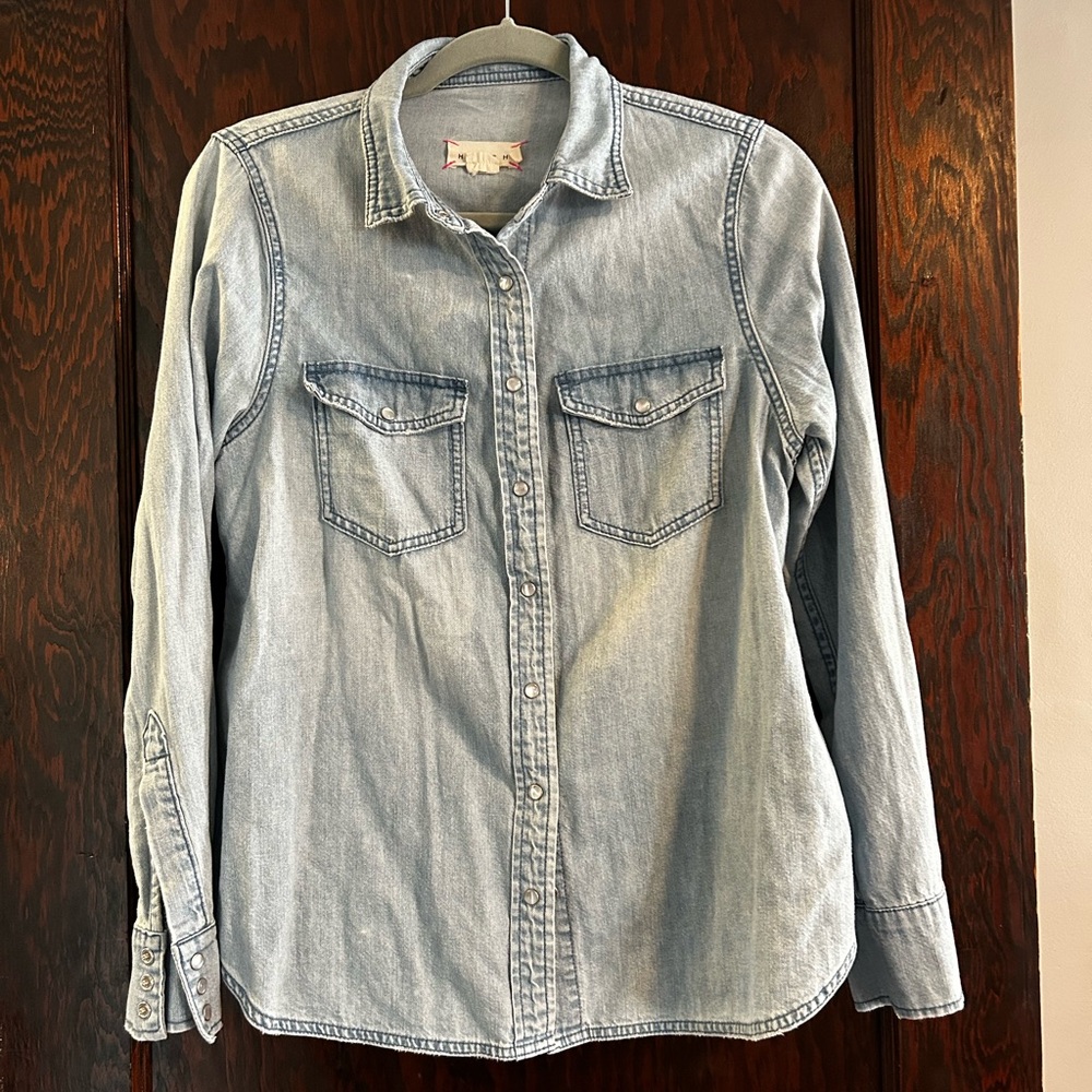 HATCH Maternity Chambray Denim Button Down Shirt – Size M